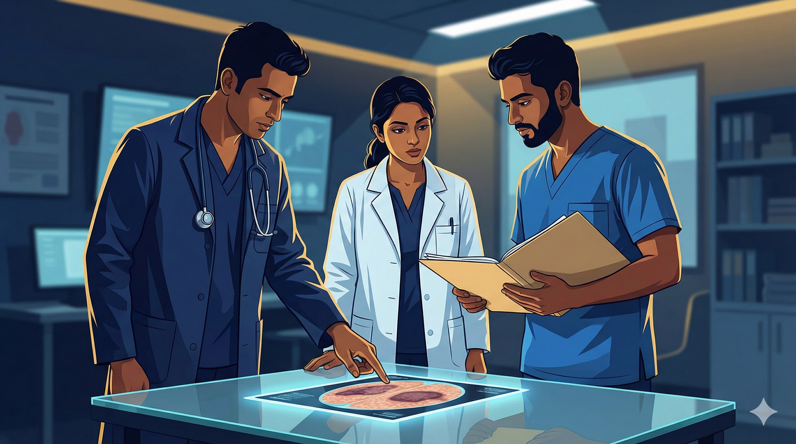 Doctors discussing complex case