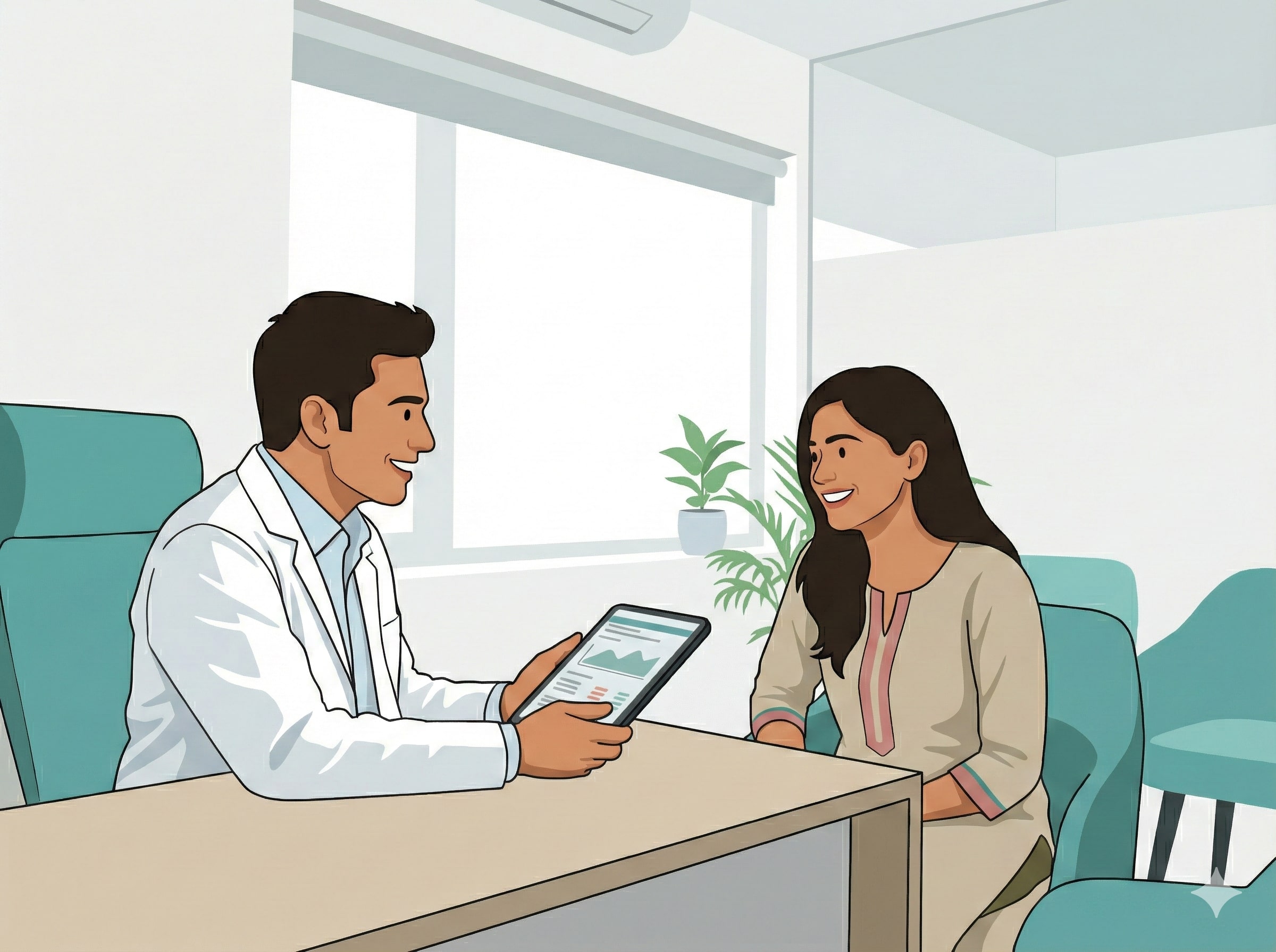 Dermatologist explaining skincare routine